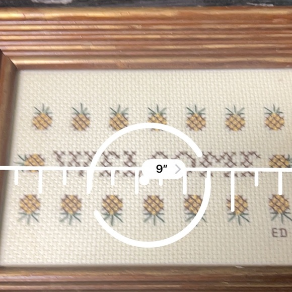 Rustic Brown Pineapple Welcome Cross-Stitch Frame - Picture 3 of 4